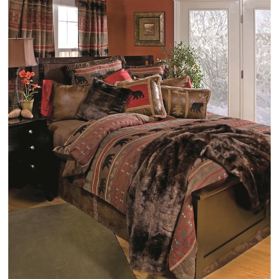 Carstens Bear Country Rustic Cabin Comforter Set, Queen