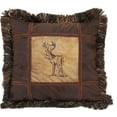 thumbnail image 1 of Carstens Embroidered Buck Rustic Cabin Throw Pillow 18" x 18", 1 of 2