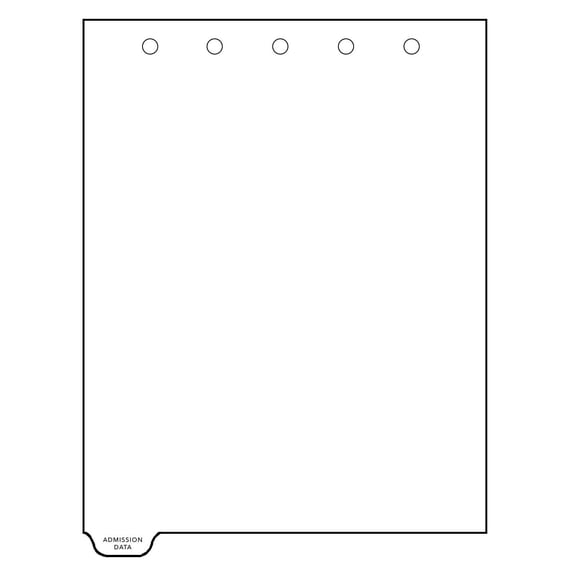 Carstens - Heavy Duty Admission Data Plastic Ring Binder Dividers, Bottom Tab, 1/9 Cut, Tab 1 Position, US Letter, Pack of 10, (2623-65) - Ideal Medical Chart Dividers for 3 Ring Binders