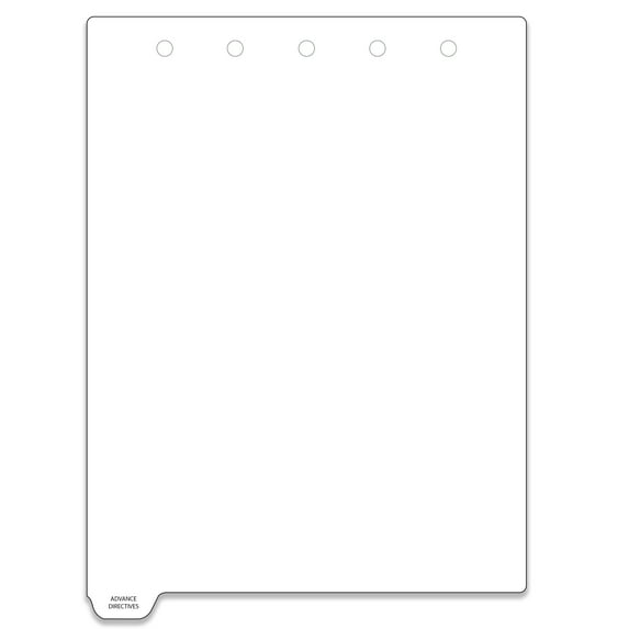 Carstens - Heavy Duty Advance Directives Plastic Ring Binder Dividers, Bottom Tab, 1/9 Cut, Tab 1 Position, US Letter, Pack of 10, (2623-68) - Ideal Medical Chart Dividers for 3 Ring Binders
