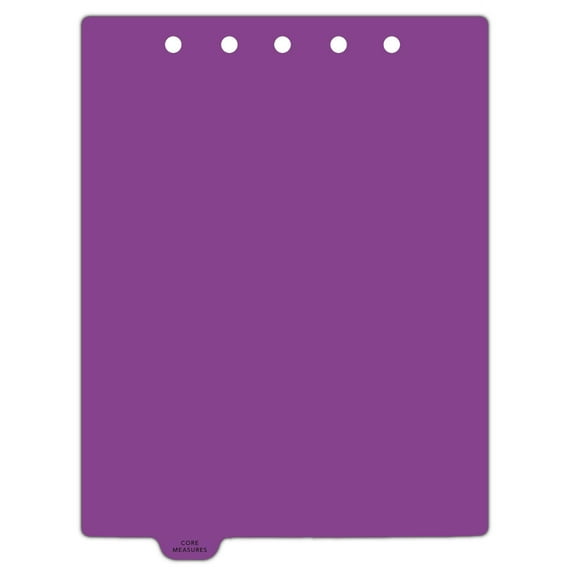 Carstens - Heavy Duty Core Measures Plastic Ring Binder Dividers, Bottom Tab, 1/9 Cut, Tab 2 Position, US Letter, Pack of 10, (2623-57) - Ideal Medical Chart Dividers for 3 Ring Binders