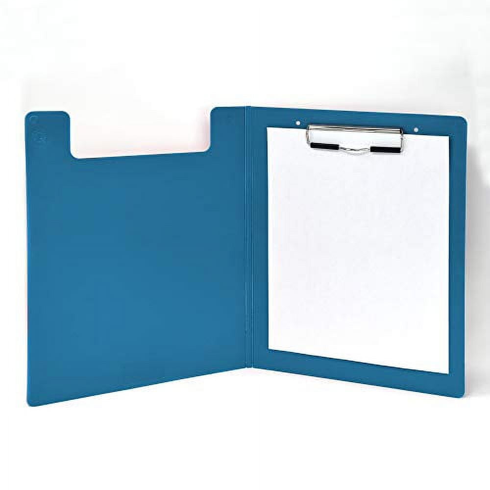Carstens Heavy Duty Low-Profile Clipboard with Cover - Plastic, Blue