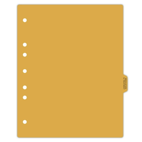 Carstens - Heavy Duty Medication & Treatment Plastic Ring Binder Dividers, Side Tab, 1/9 Cut, Tab 6 Position, US Letter, Pack of 10, (2616-06) - Ideal Medical Chart Dividers for 3 Ring Binders