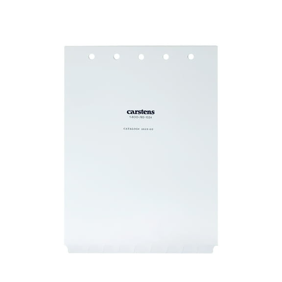 Carstens Heavy Duty Plastic Dividers, 9-Tab, White, Blank, for Top-Opening 2-Ring, 3-Ring and 5-Ring Binders