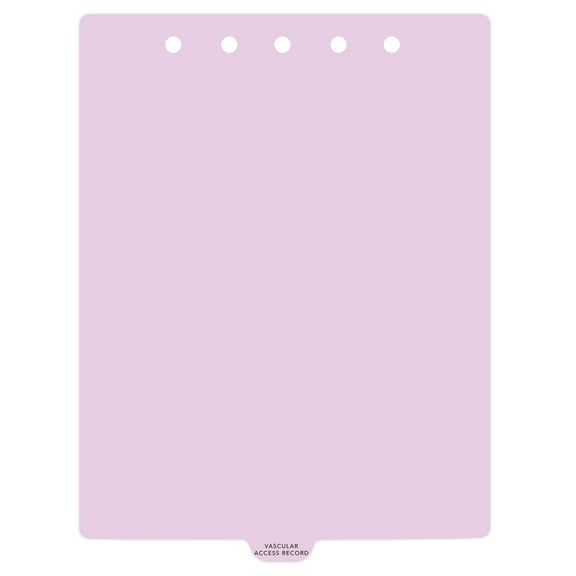 Carstens - Heavy Duty Vascular Access Record Plastic Ring Binder Dividers, Bottom Tab, 1/9 Cut, Tab 5 Position, US Letter, Pack of 10, (2623-33) - Ideal Medical Chart Dividers for 3 Ring Binders