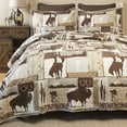 thumbnail image 1 of Carstens Home Unisex Wrangler Vintage Cowboy Twin Quilt Set 3-Piece Grey One Size, 1 of 7