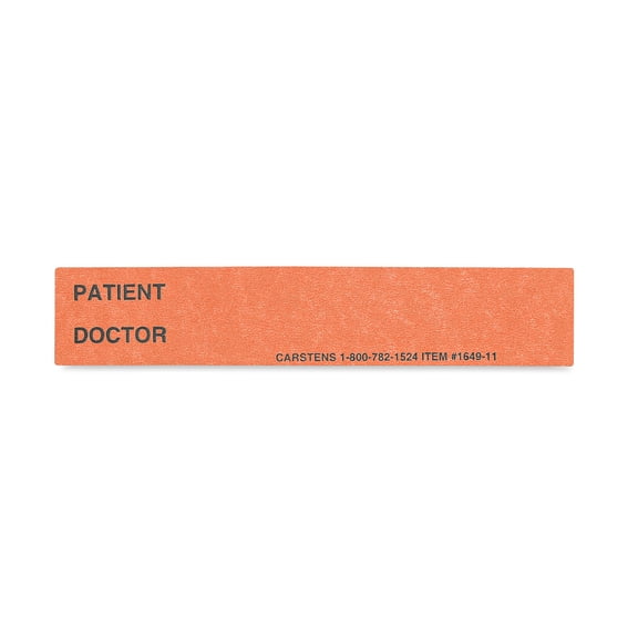 Carstens - Orange Patient / Doctor Preprinted ID Cards for 1.5 – 4” Ring Binder Spines - Pack of 100 (1649-07) - Ideal Medical Record Labels for 3 Ring Binders