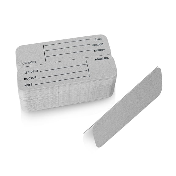 Carstens - Silver Patient / Doctor Preprinted ID Cards for 1.5 – 4” Ring Binder Spines - Pack of 100 (1658-18) - Ideal Medical Record Labels for 3 Ring Binders