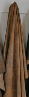 Tobacco Heavyweight Faux Leather Reversible Throw Blanket