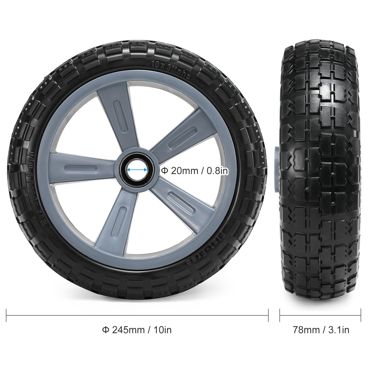 Cart 10 Inches Puncture-proof Kayak Trolley Tire Wheel For Kayak Canoe Trolley Cart Replacement Tire Wheel