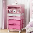thumbnail image 1 of Utility Cart With 4 Drawers,Craft Cart,Storage Cart,Rolling Cart With Drawers,Cart With Drawers,Kids Craft Organizers And Storage With Flip-Up Drawer Door,Pink, 1 of 14