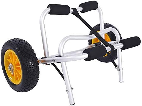 Cart Canoe Boat  Dolly Trailer Transport with 2 PU Solid Tires Wheel Portable Folding Universal Plug Pin Aluminum Alloy  Trailer