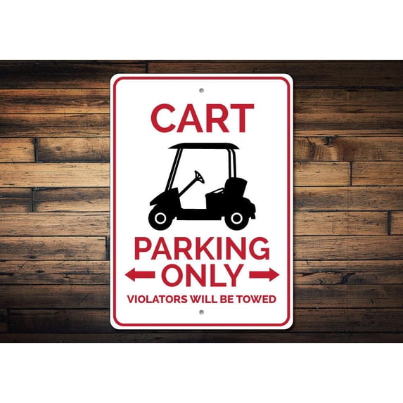 Cart Parking Novelty Decor, Metal Wall Sign - 10x14 Inches