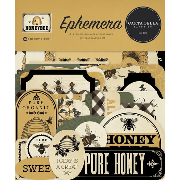 Carta Bella Cardstock Ephemera-Icons, Honey Bee