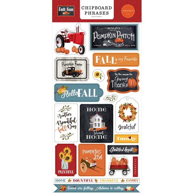 Carta Bella Chipboard 6 inch X13 inch Phrases, Fall Fun