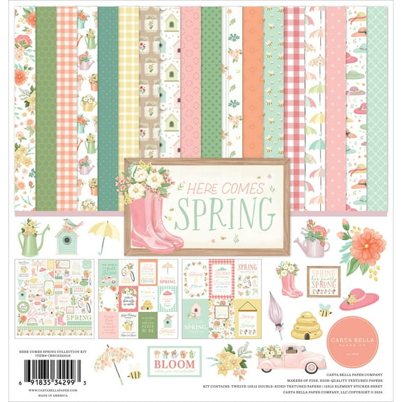 Carta Bella Collection Kit 12"x12" - Here Comes Spring