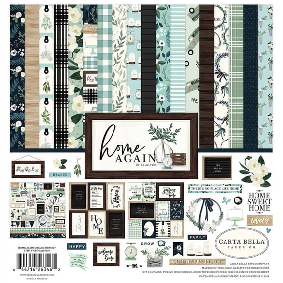 Echo Park Paper HO109016 12 x 12 in. Kit-Home Again Collection Kit