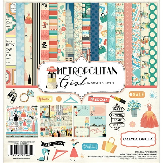 Carta Bella Collection Kit 12"X12"-Metropolitan Girl