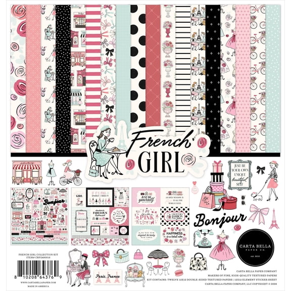 Carta Bella Collection Kit 12"X12"-French Girl