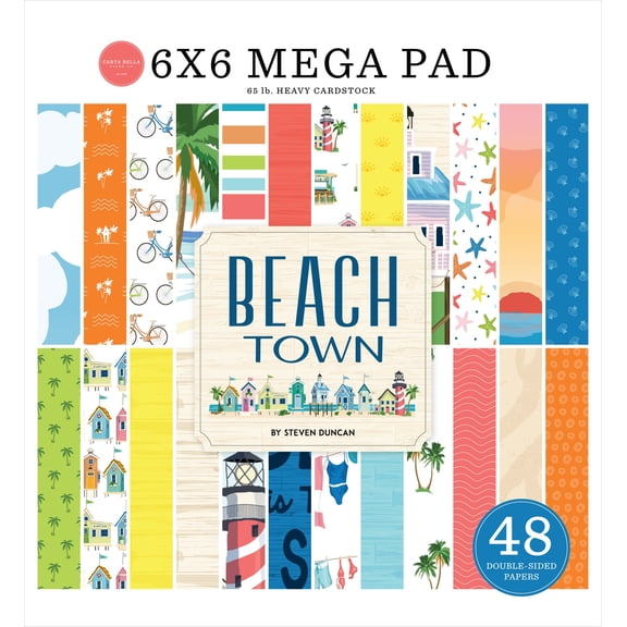 Carta Bella Double-Sided Cardmakers Mega Paper Pad 6"X6"-Beach Town