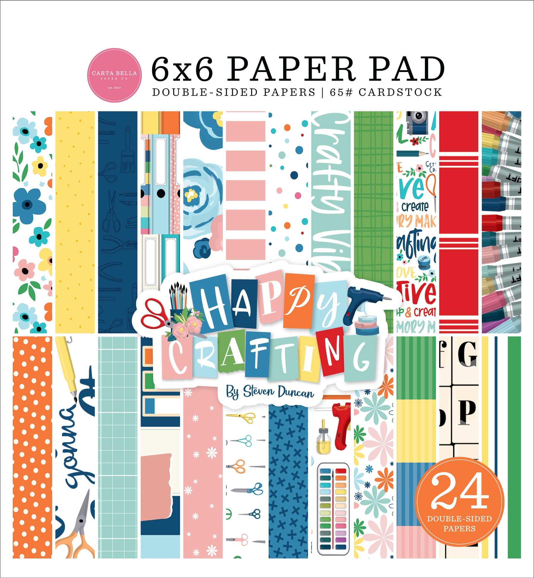 Carta Bella Flora N°6 | Blocco Carta Double Face 15x15 Cm 24 Fogli Per Scrapbooking