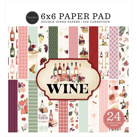 Carta Bella Double-Sided Paper Pad 6"X6"-WINE