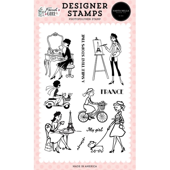 Carta Bella French Girl Stamp Set-My French Girl