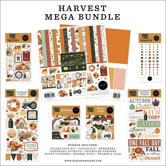 Carta Bella Mega Bundle Collection Kit 12"X12"-Harvest