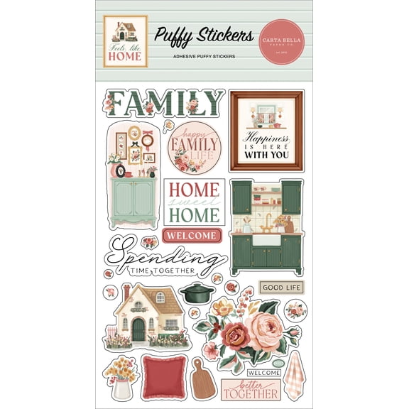 Carta Bella Puffy Stickers-Feels Like Home