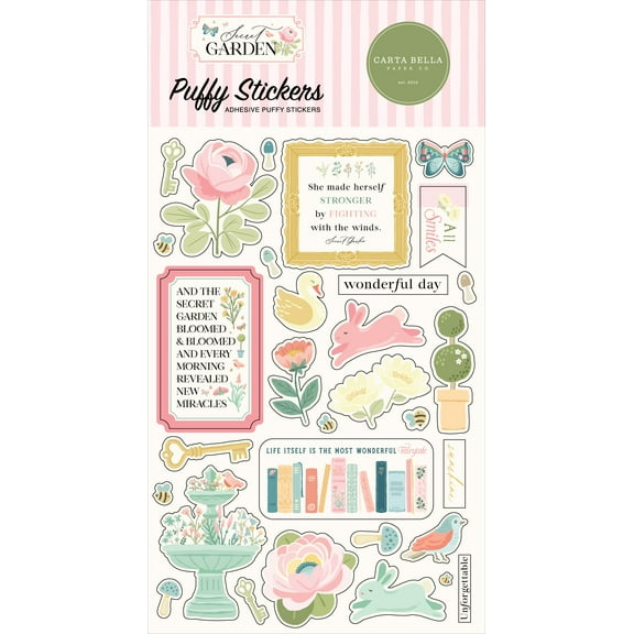 Carta Bella Puffy Stickers-Secret Garden
