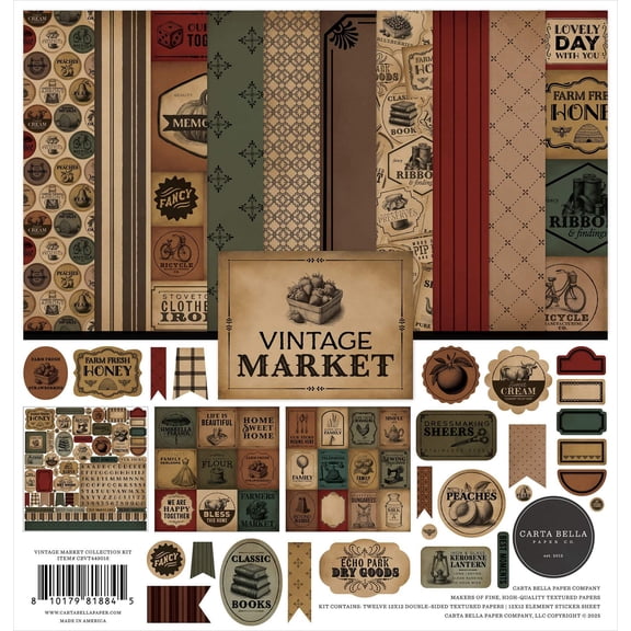 Carta Bella Collection Kit 12"x12" - Vintage Market