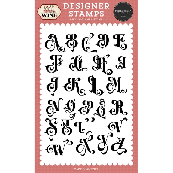 Carta Bella Wine Stamp Set-Flourish Alphabet
