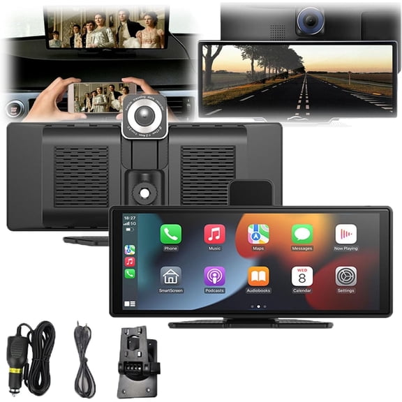 Cartablet Pro Max 2024 Model, Car Tablet Pro Max 2024, 10.26" HD Car Tablet with 4k Dash Cam,1080p Backup Camera, GPS Navigation/Voice Control (Recorder+Reversing Camera+Screen Projection)