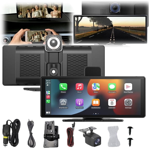 Cartablet Pro Max 2024 Model, Car Tablet Pro Max 2024, 10.26" HD Car Tablet with 4k Dash Cam,1080p Backup Camera, GPS Navigation/Voice Control (Recorder+Reversing Camera+Screen Projection(64G))