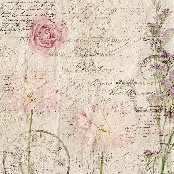 Carte Postal Florals 2 Poster Print by Kimberly Allen