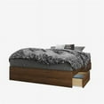 thumbnail image 1 of Cartel Bed Kit, Matte Charcoal Lacquer & Walnut Laminate - Full Size, 1 of 1
