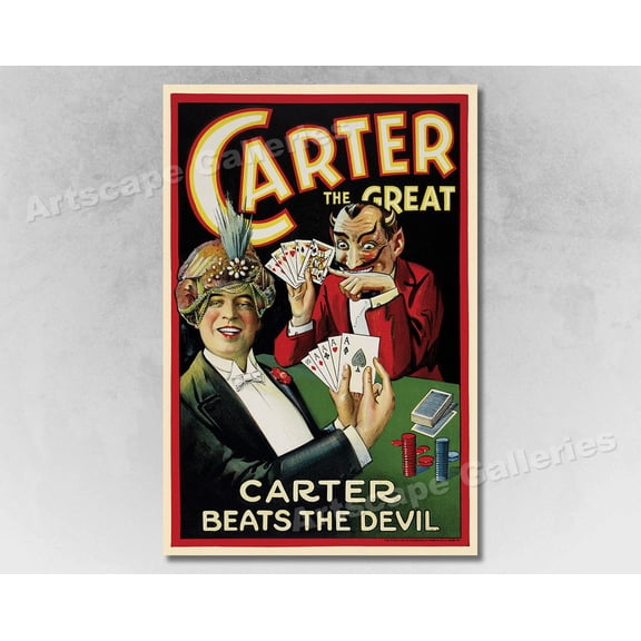 Carter Beats the Devil Poker Classic Magic Show, Unframed Poster