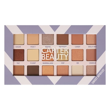 Carter Beauty 18 Shade Palette, Sweet Apricot, 0.04 oz Eyeshadow