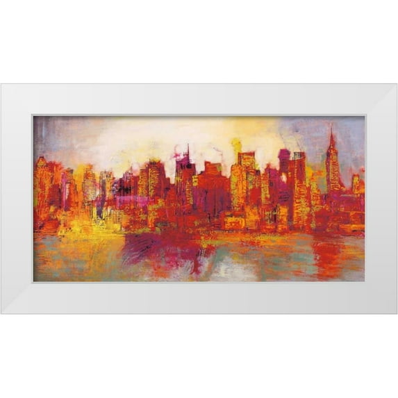 Carter, Brian 24x14 White Modern Wood Framed Museum Art Print Titled - Abstract New York City