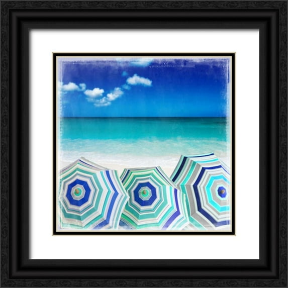 Carter, Charlie 12x12 Black Ornate Wood Framed with Double Matting Museum Art Print Titled - Beach Gathering