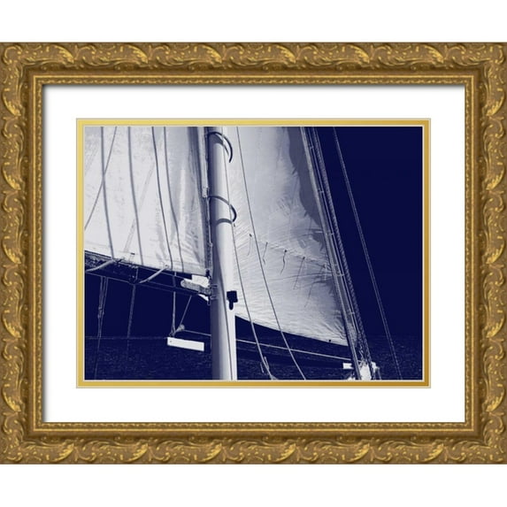 Carter, Charlie 14x12 Gold Ornate Wood Framed with Double Matting Museum Art Print Titled - Schooner Sails I
