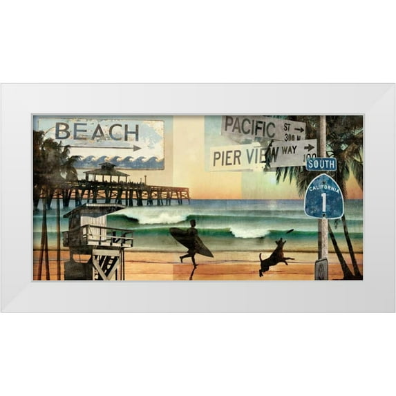 Carter, Charlie 32x18 White Modern Wood Framed Museum Art Print Titled - California Dreaming