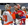 thumbnail image 1 of Carter Hart & Carey Price Unsigned 2020 Stanley Cup Playoffs Round 1 Handshake Line Photograph, 1 of 1