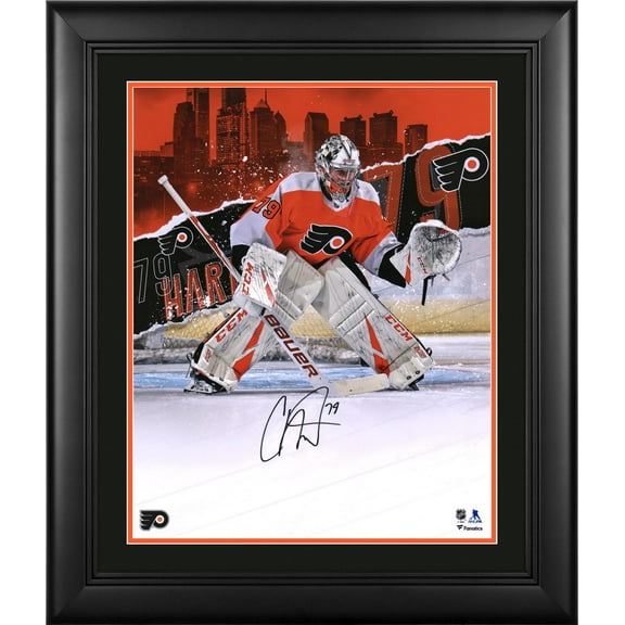 Carter Hart Philadelphia Flyers Framed Autographed 16" x 20" City Skyline Stylized Photograph - Fanatics Authentic Certified