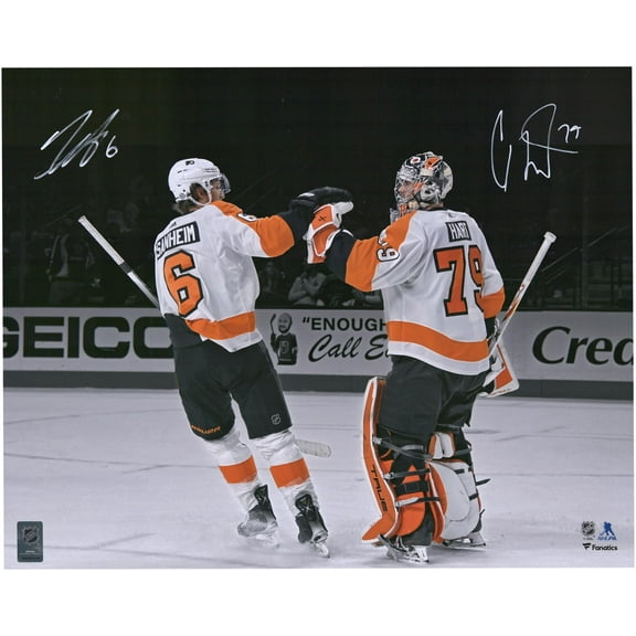 Carter Hart and Travis Sanheim Philadelphia Flyers Autographed 16" x 20" Photograph - Fanatics Authentic Certified