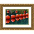 thumbnail image 1 of Carter, Jean 14x11 Gold Ornate Wood Framed with Double Matting Museum Art Print Titled - USA, Oregon Orange buoys form dam on Rogue River, 1 of 4