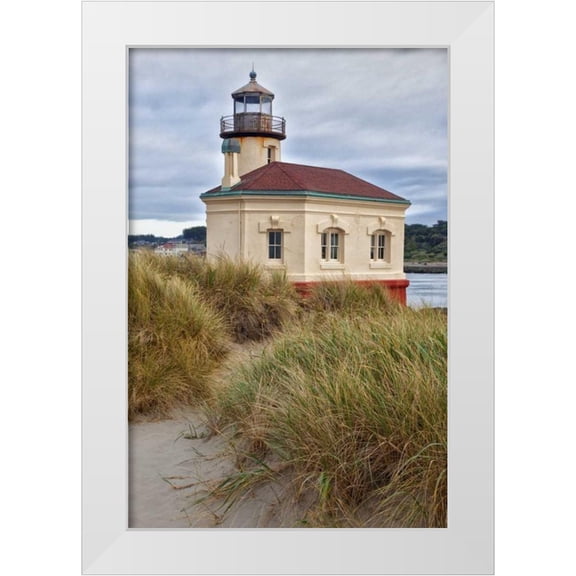 Carter, Jean 17x24 White Modern Wood Framed Museum Art Print Titled - Oregon, Bandon Coquille River Lighthouse