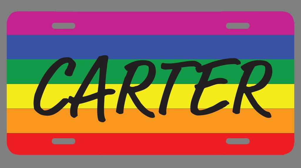 Carter Name Pride Flag Style License Plate Tag Vanity Novelty Metal ...