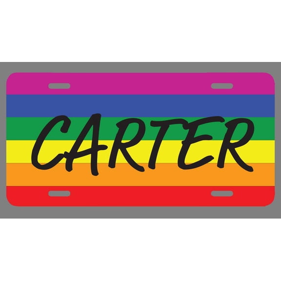 Carter Name Pride Flag Style License Plate Tag Vanity Novelty Metal | UV Printed Metal | 6-Inches By 12-Inches | Car Truck RV Trailer Wall Shop Man Cave | NP2267