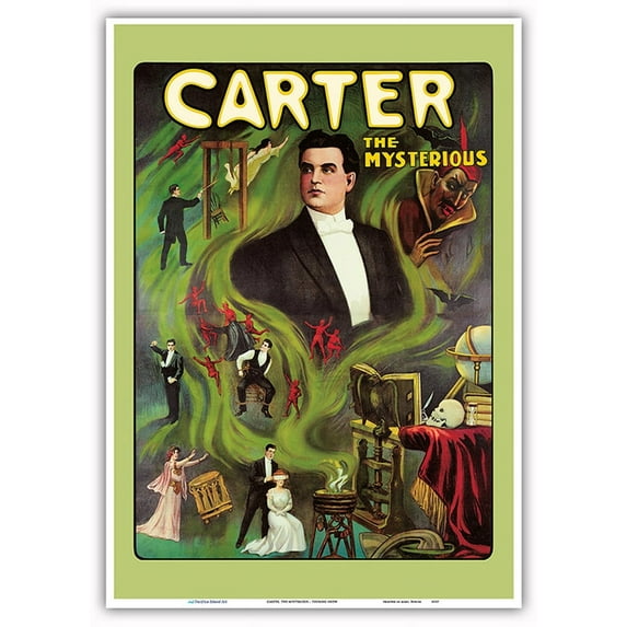 Carter The Mysterious - Touring Show - Vintage Magic Poster c.1905 - Master Art Print 10in x 14in